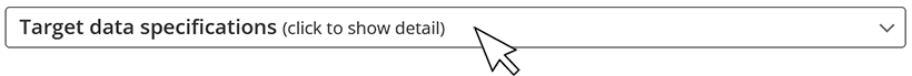 Target data specifications (click to show detail)